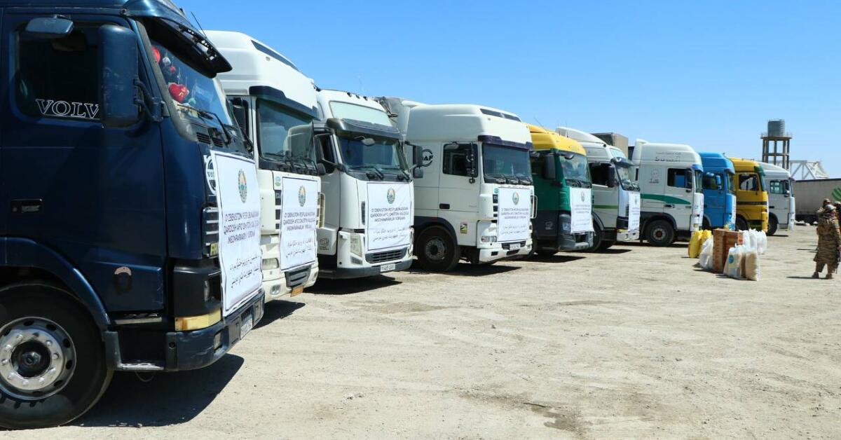 اوزبیکستان در آستانه‌ی عید قربان ۳۲۰ تُن کمک بشردوستانه به افغانستان فرستاد
