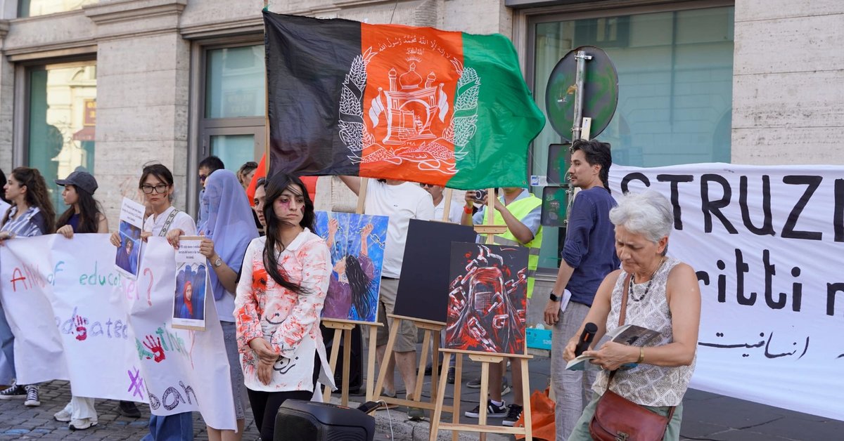 د اېټالیا لاریون؛ لاریون کوونکو د طالبانو ځپونکو سیاستونو د پای ته رسېدو غوښتنه وکړه