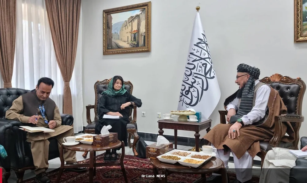 د ملګرو ملتونو د سیاسي چارو مرستیالې د افغانستان د ښاري پراختیا مرستیال وزیر سره په کابل کې وکتل